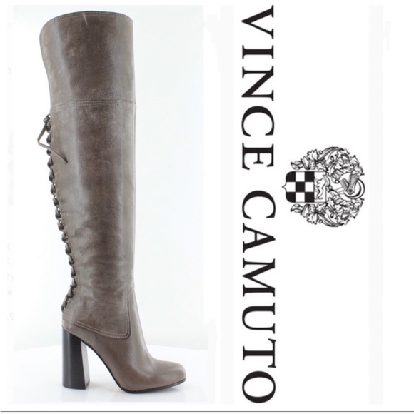 Vince Camuto Tolla leather over the knee lace up back with side zipper size 6.5 - Picture 1 of 15